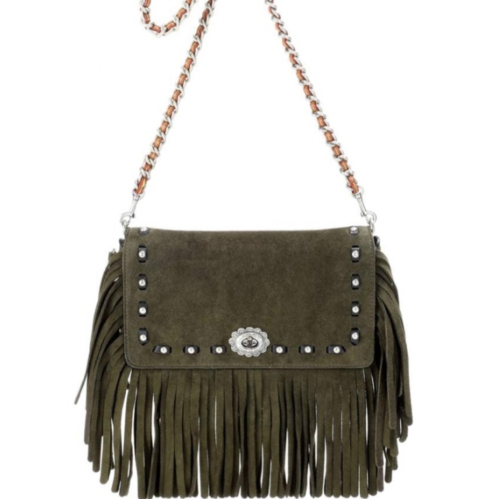 ⛔️SOLD⛔️Authentic Coach Fringe suede leather Crosb - Picture 9 of 9